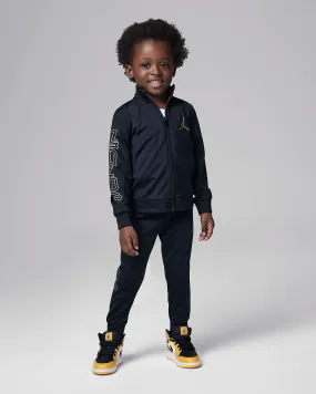 Jordan Take Flight Black and Gold Tricot Toddlers Full TrackSuit( Track Jacket   Pants)