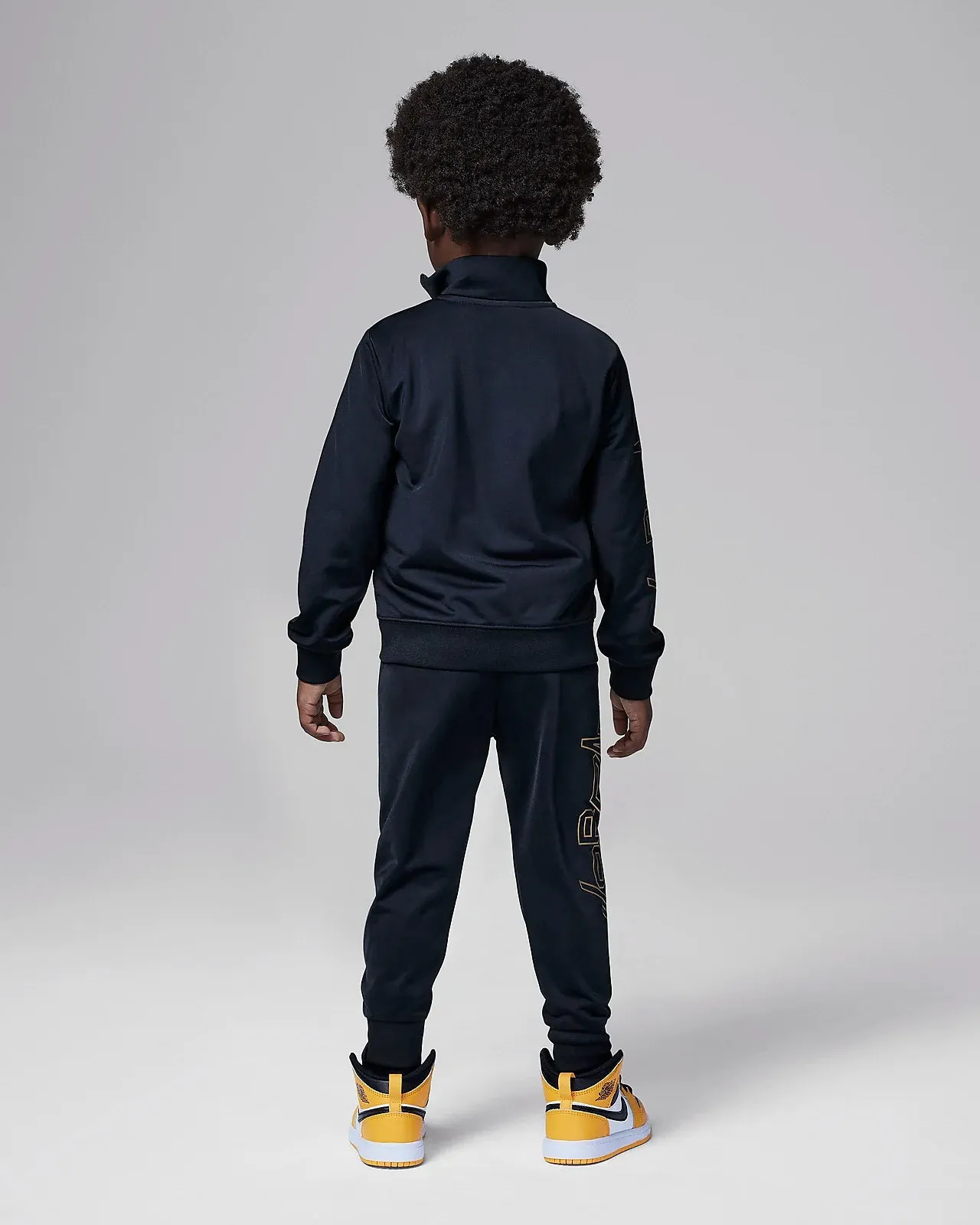 Jordan Take Flight Black and Gold Tricot Toddlers Full TrackSuit( Track Jacket   Pants)