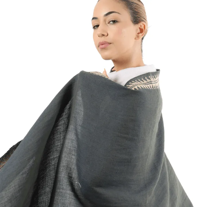 KHAKI LINEN SHAWL BEIGE MARY MAGDALENE