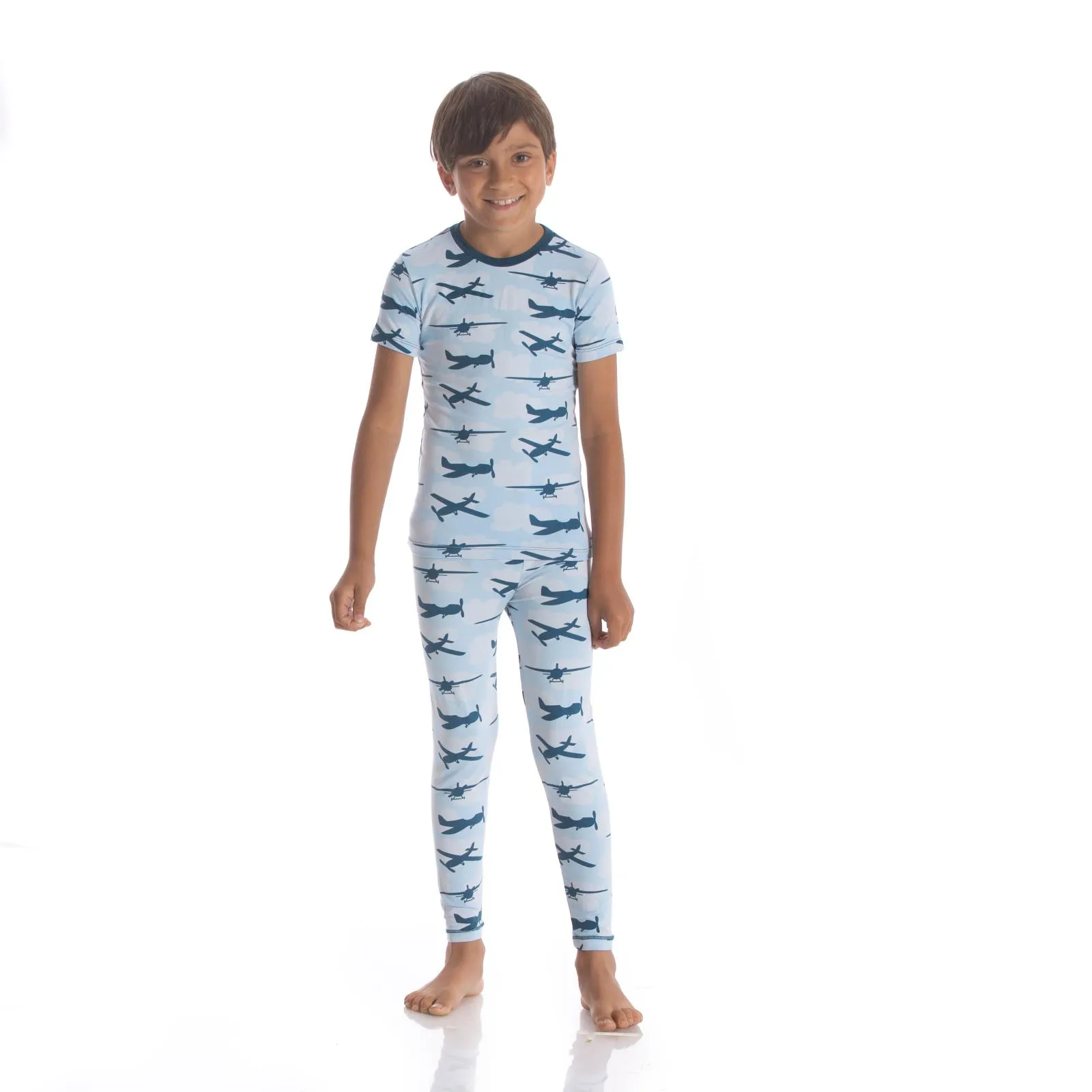 KicKee Pants Pond Airplanes S/S Pajama Set w/Pants