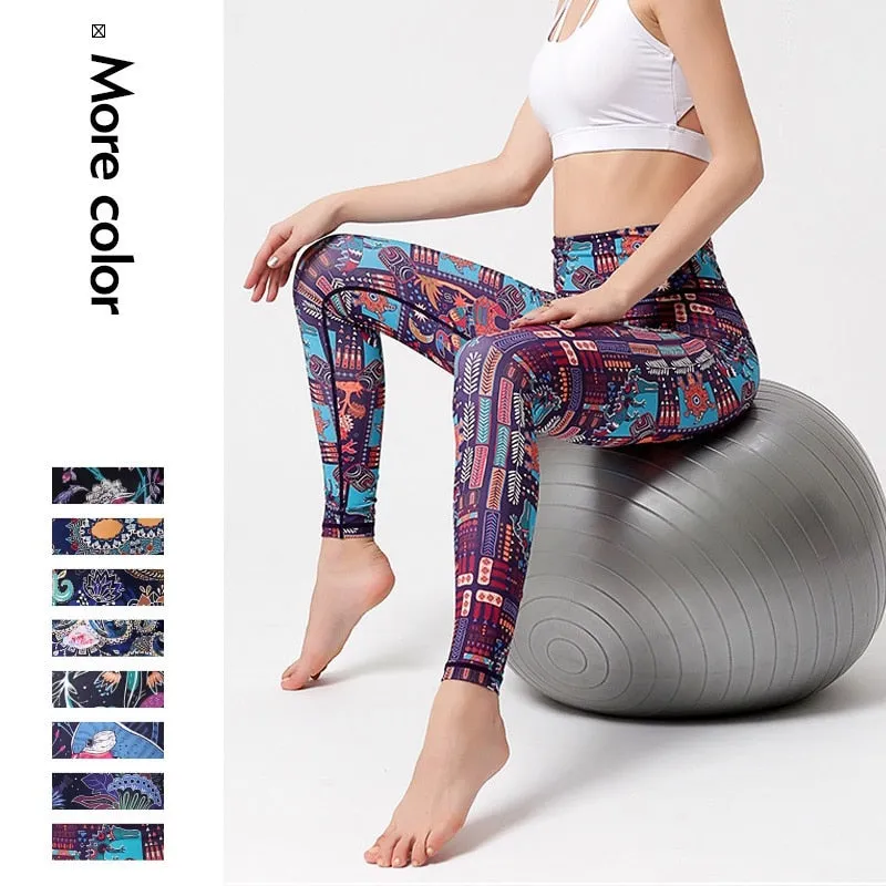 KittenAlarm - Mojoyce Cloud Hide Women Prints Sports Leggings Fitness Gym Yoga Pants High Waist Sexy Long Tights Running Trouser Workout Plus Size