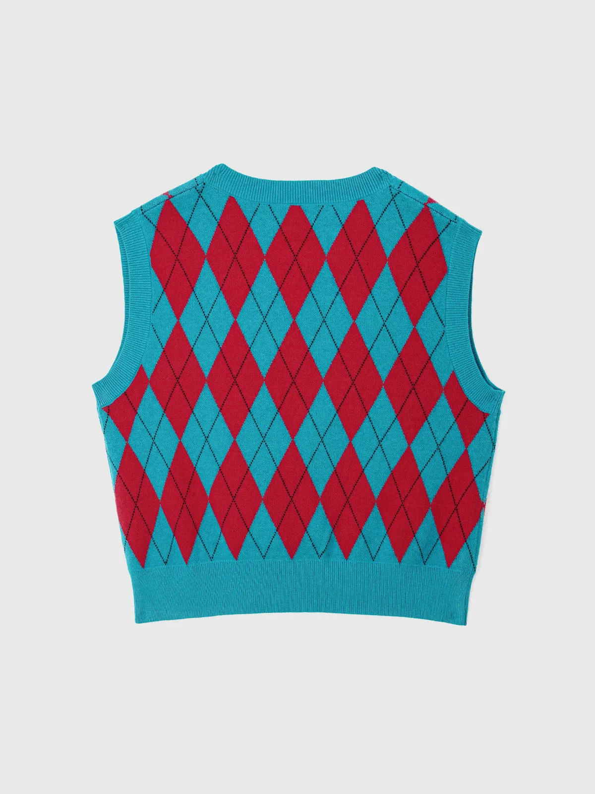 Knitted Diamond V-neck Vest