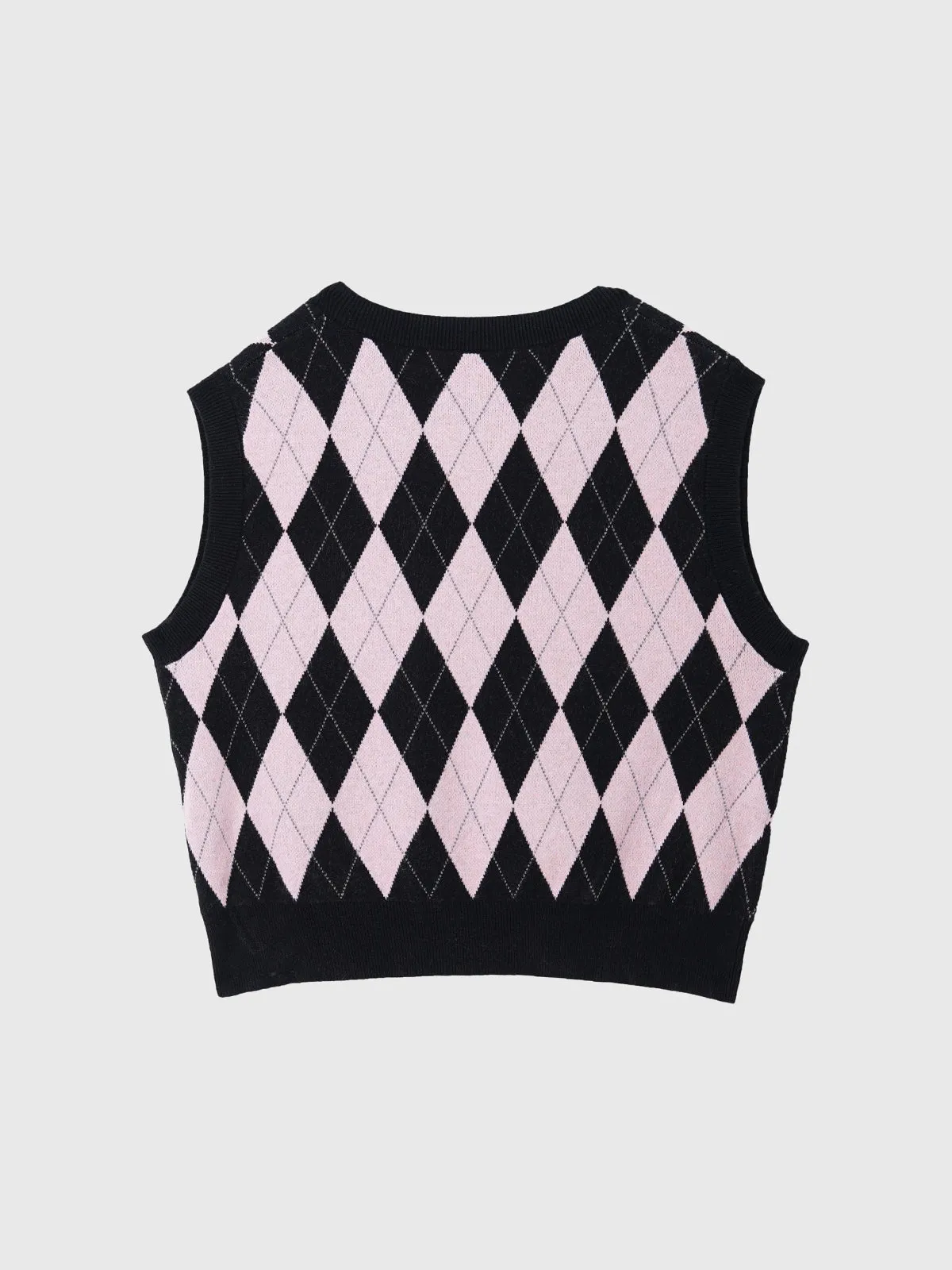 Knitted Diamond V-neck Vest