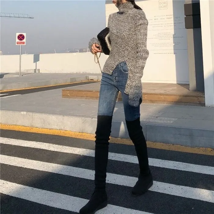 Knitted Loose Elegant Slim Long Sleeve Sweater