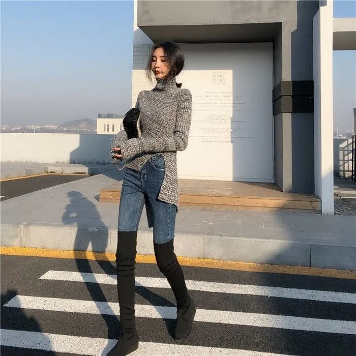 Knitted Loose Elegant Slim Long Sleeve Sweater