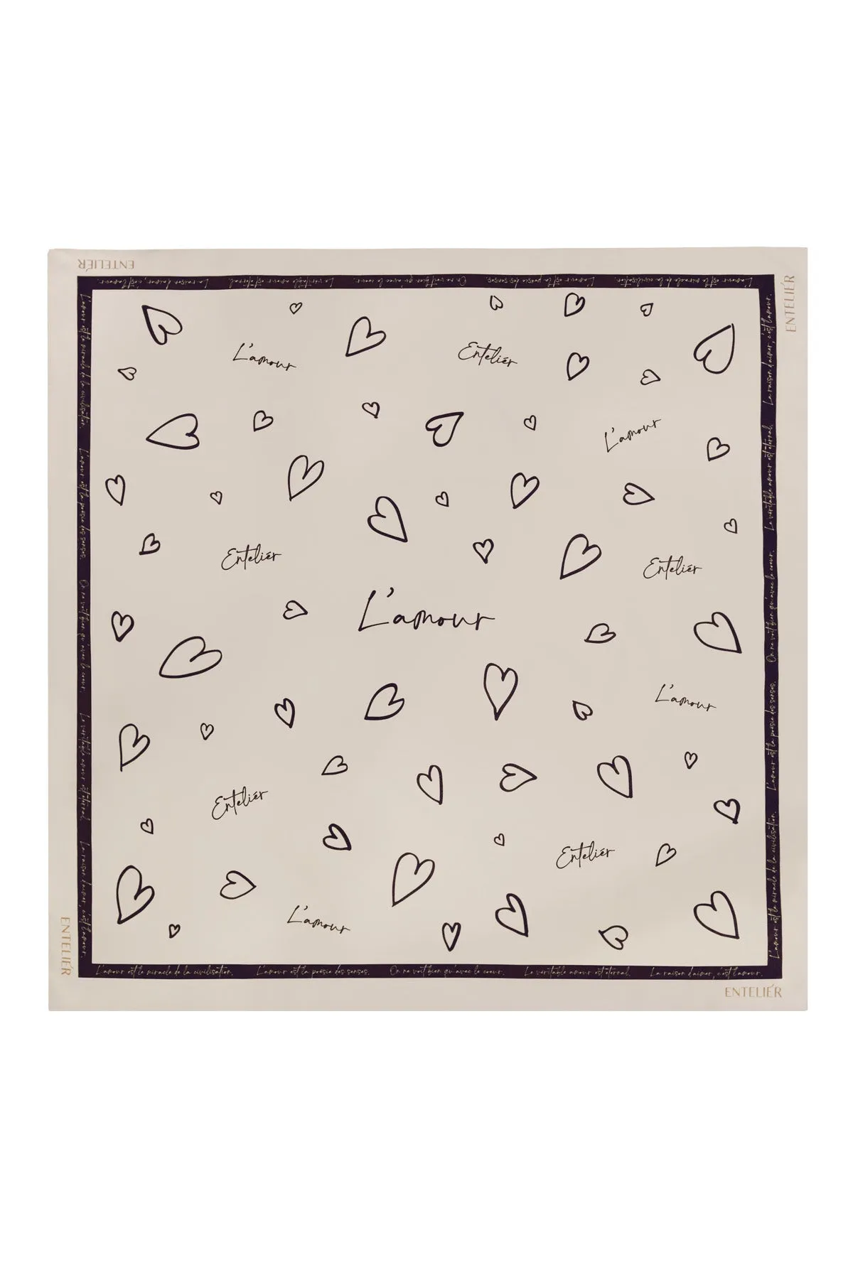 L'amour Silk Scarf Ecru