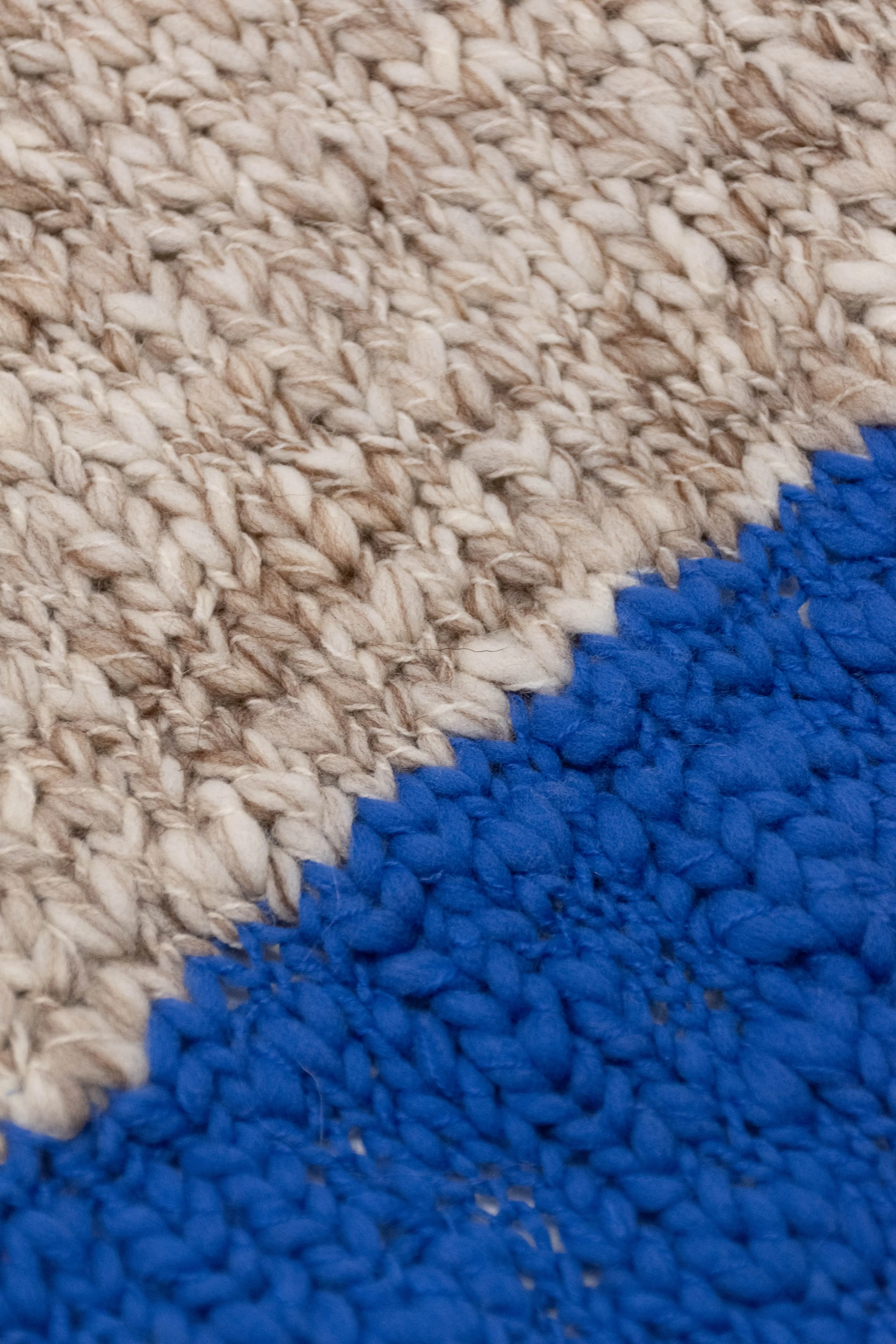 LE BLOCK SCARF CREAM CHOCOLATE ELECTRIC BLUE