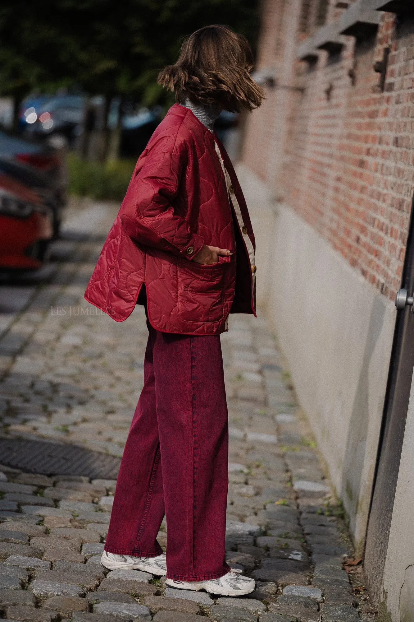 Leonie quilted jacket red