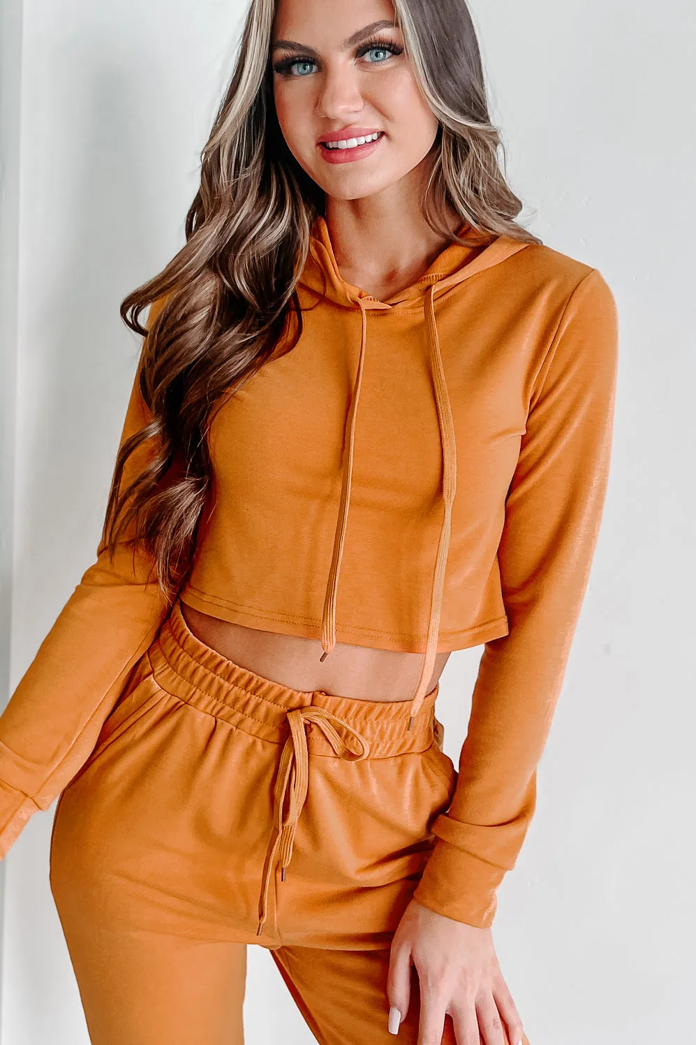 Living & Loving Crop Top & Jogger Two-Piece Set (Copper)