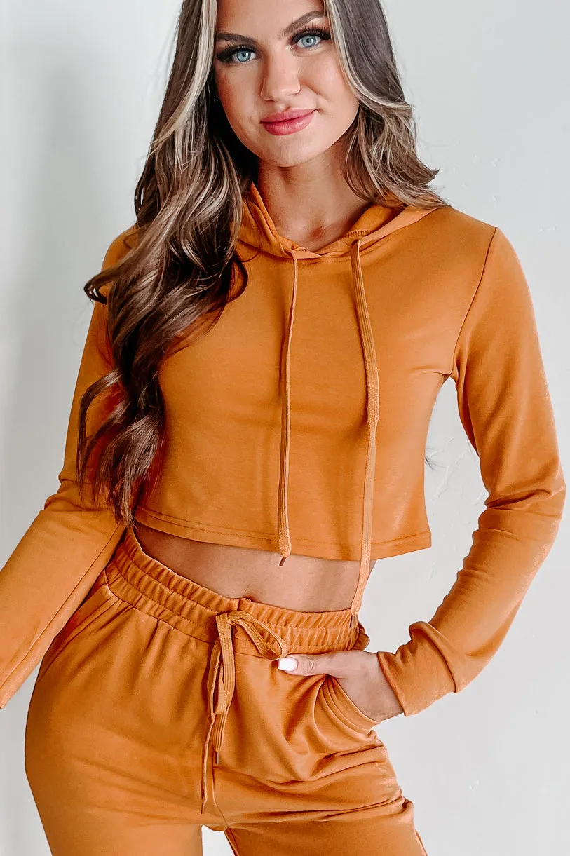 Living & Loving Crop Top & Jogger Two-Piece Set (Copper)