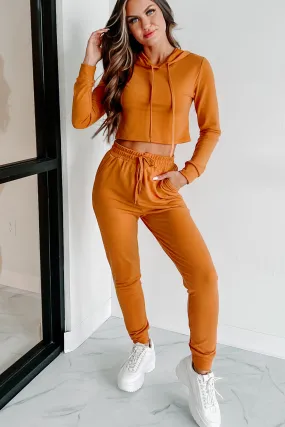 Living & Loving Crop Top & Jogger Two-Piece Set (Copper)