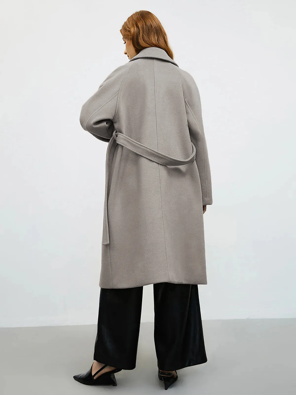 Loose Wool Coat With Belt