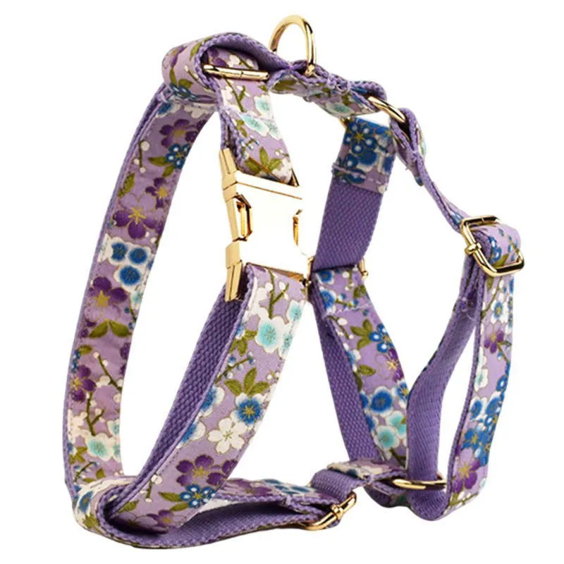 LovelyRLovely Purple And Wind Floral Dog Collar Set