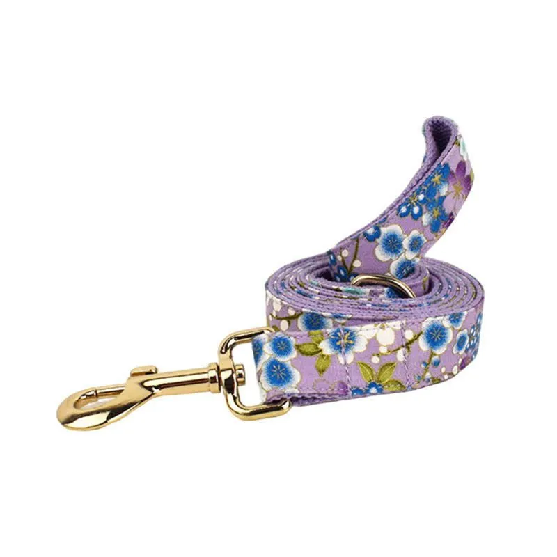 LovelyRLovely Purple And Wind Floral Dog Collar Set