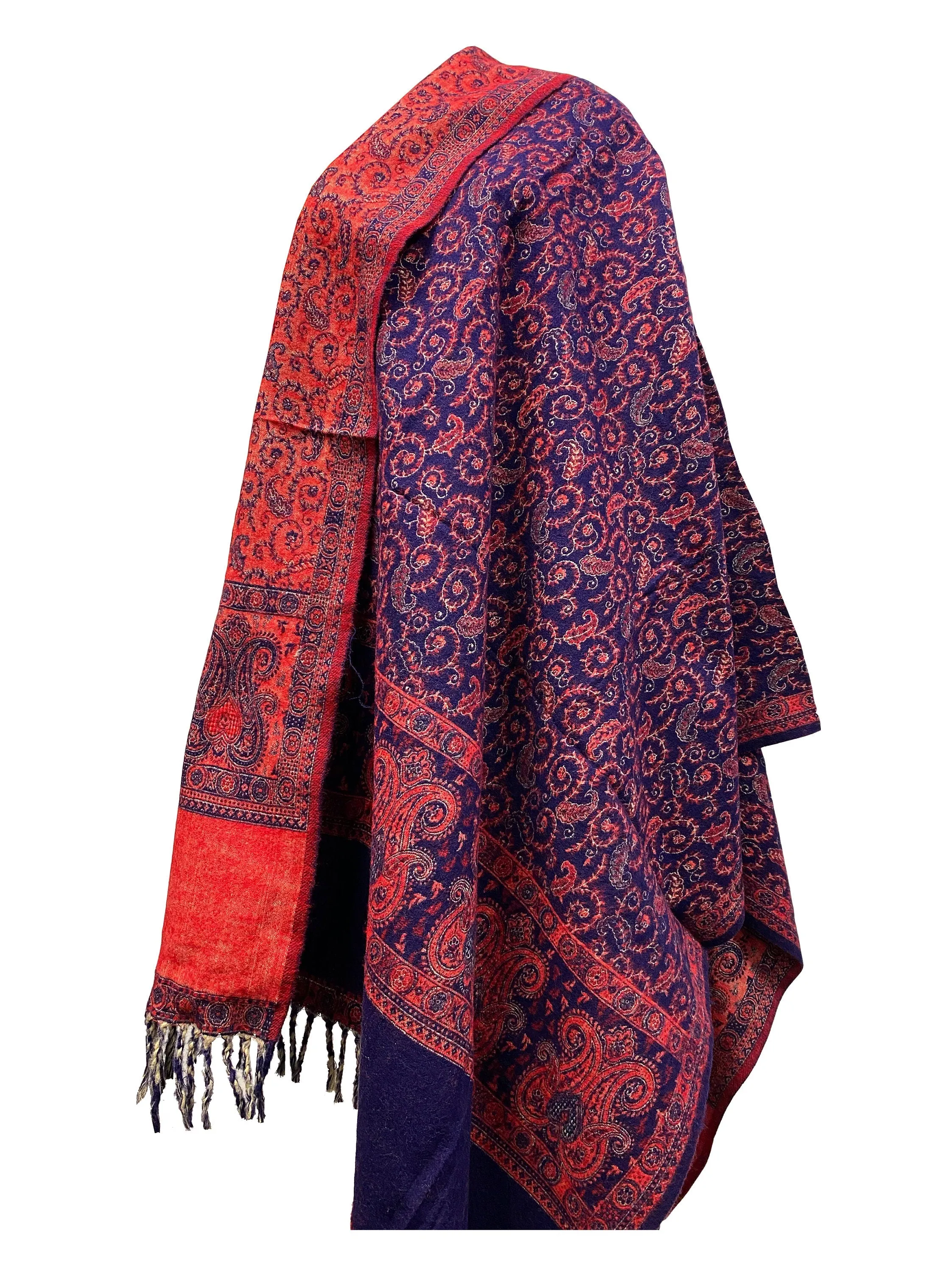 LUXURY BLUE RED colour oversize Scarf Yak Wool yoga blanket stole unisex study Wrap Meditation Soft soft warm Shawl special Gift for all