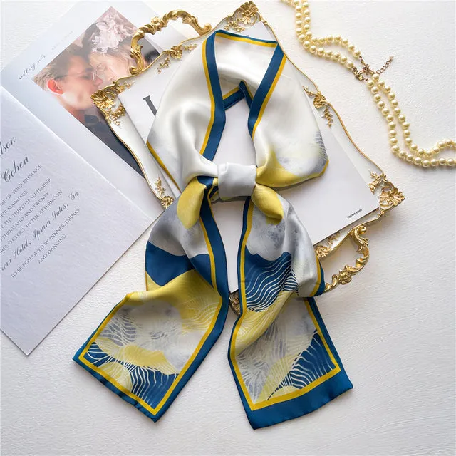 Luxury Brand Neckerchief Ribbon Scarf Women Design Head Band Hair Bands