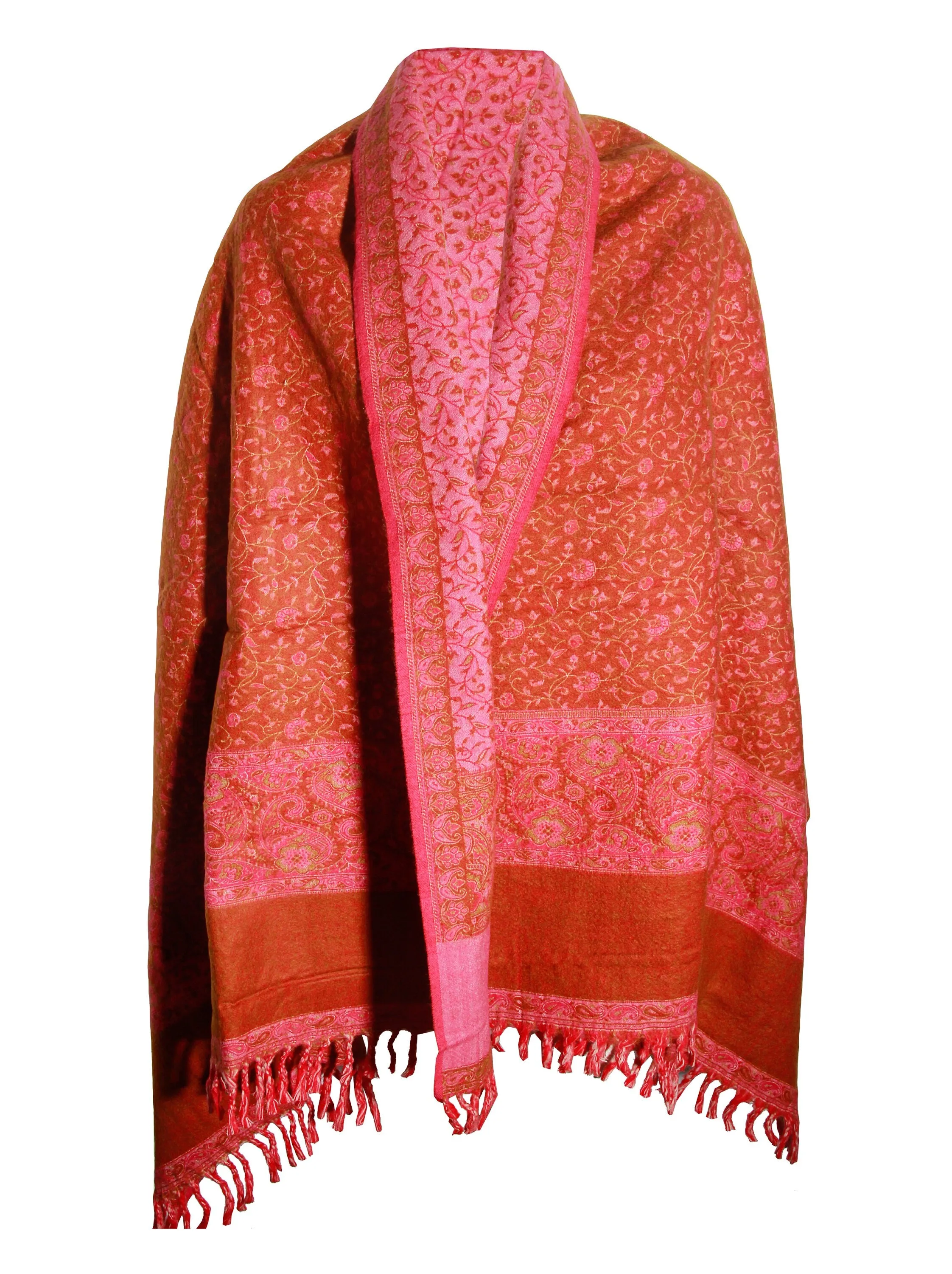 LUXURY HANDMADE ORANGE floral Scarf Yak Wool comfortable scarf Shawl Blanket stole unisexTravel Wrap Meditation Soft Shawl special Gift