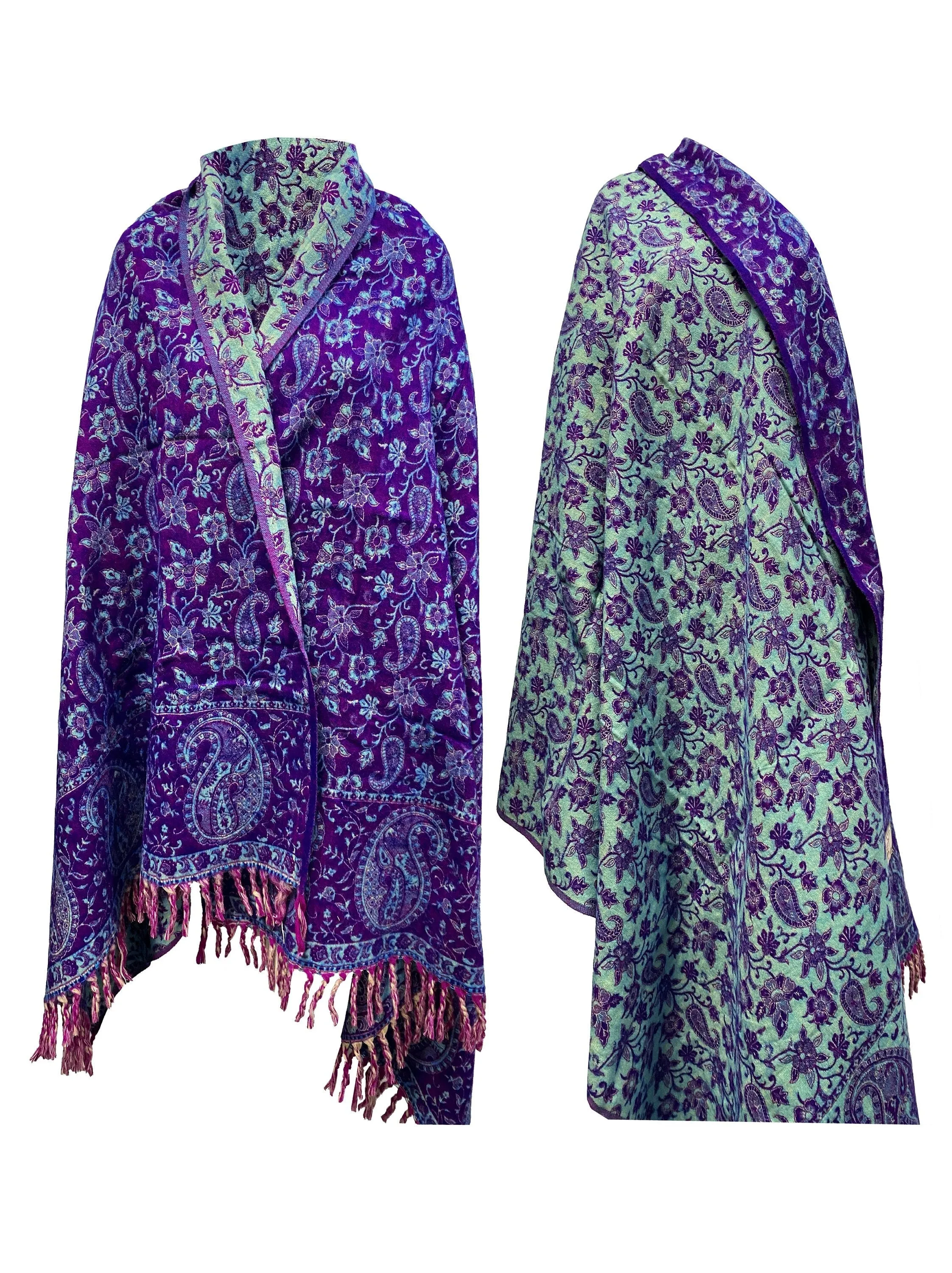 LUXURY HANDMADE PURPLE Mint  winter wool Scarf Yak Wool comfortable scarf Shawl Blanket stole unisexTravel Wrap Meditation Soft gift for her