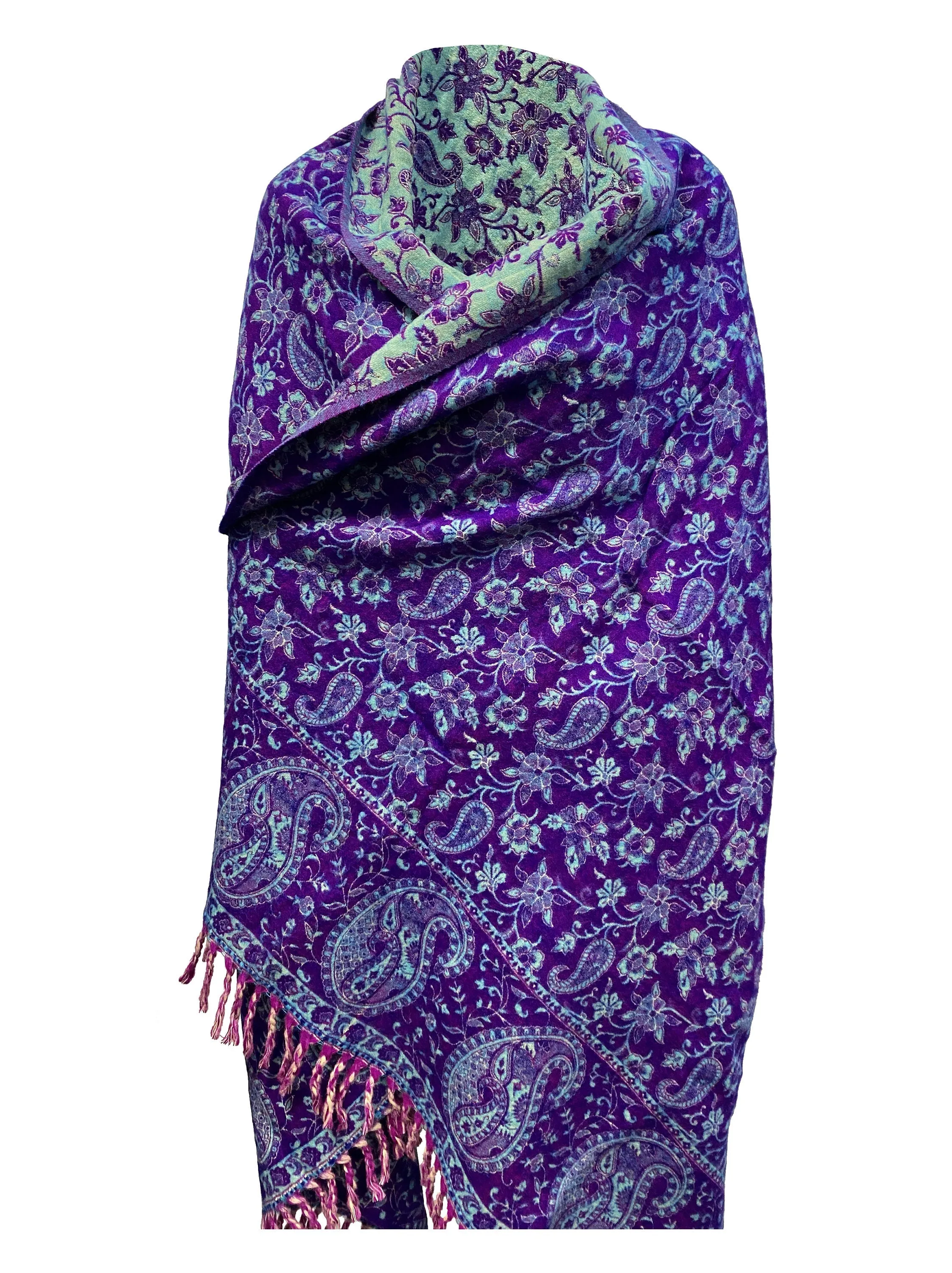 LUXURY HANDMADE PURPLE Mint  winter wool Scarf Yak Wool comfortable scarf Shawl Blanket stole unisexTravel Wrap Meditation Soft gift for her