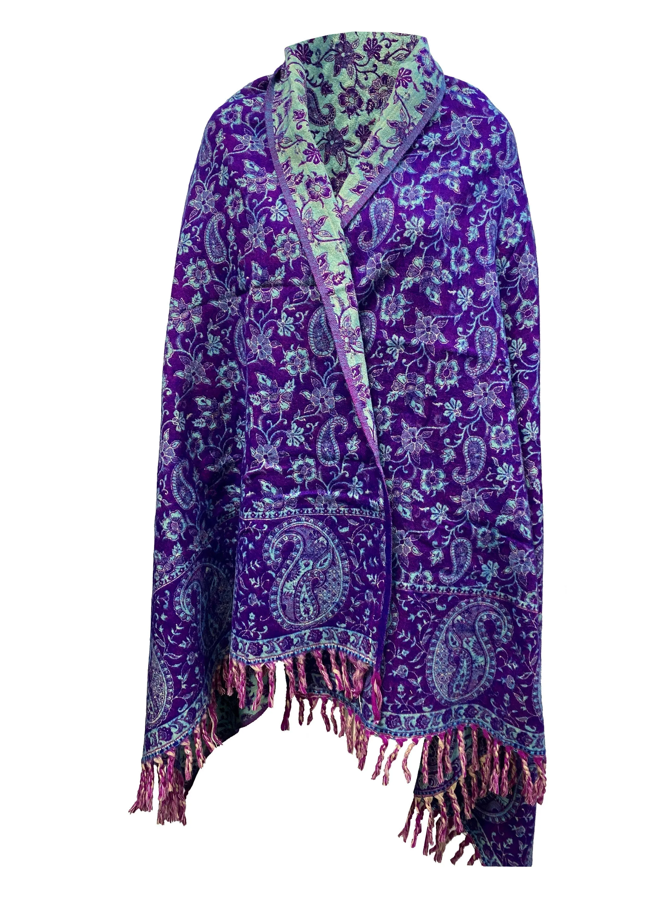 LUXURY HANDMADE PURPLE Mint  winter wool Scarf Yak Wool comfortable scarf Shawl Blanket stole unisexTravel Wrap Meditation Soft gift for her