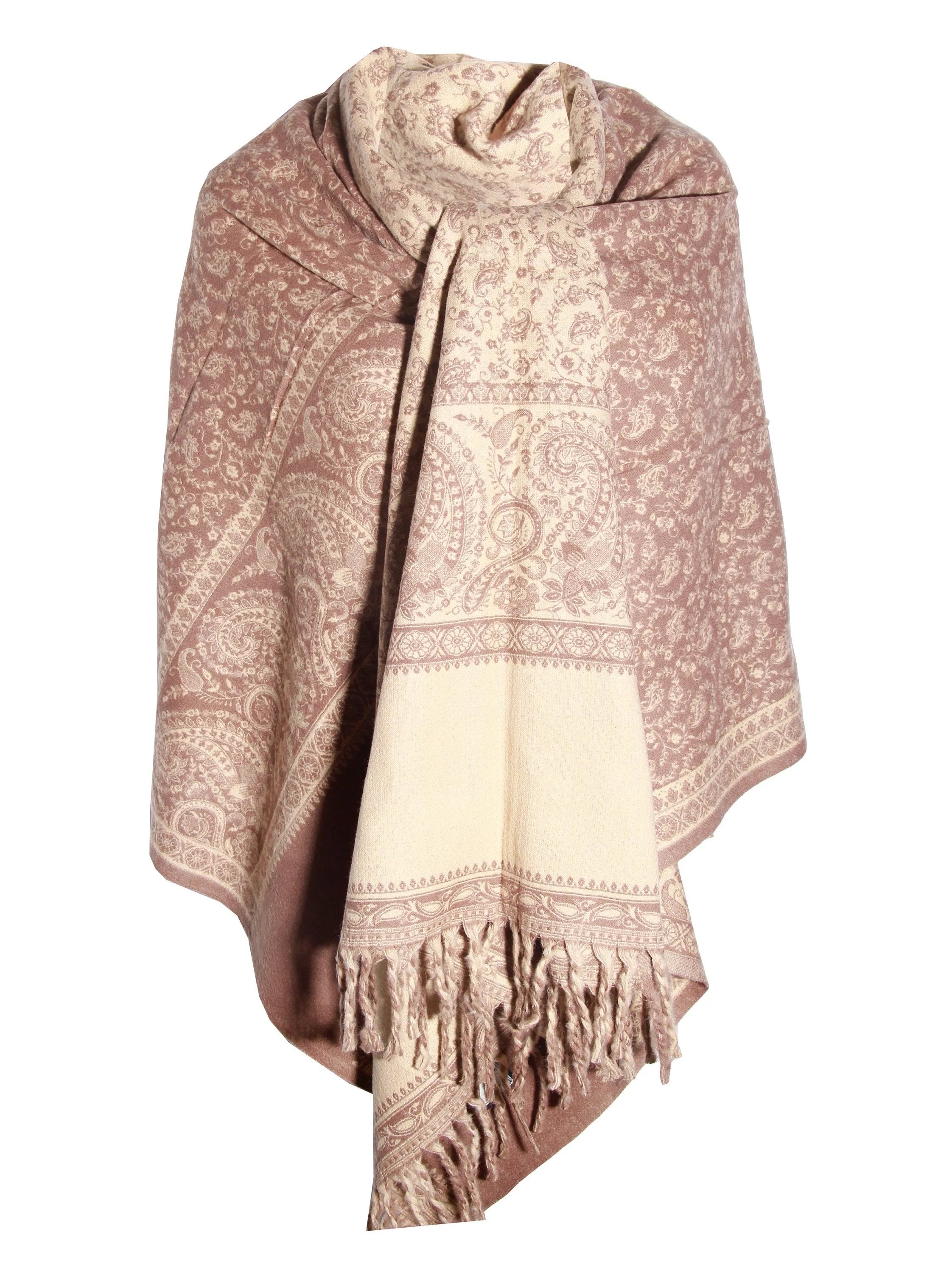 LUXURY HANDMADE soft brown floral Scarf Yak Wool comfortable scarf Shawl Blanket stole unisexTravel Wrap Meditation Soft Shawl special Gift