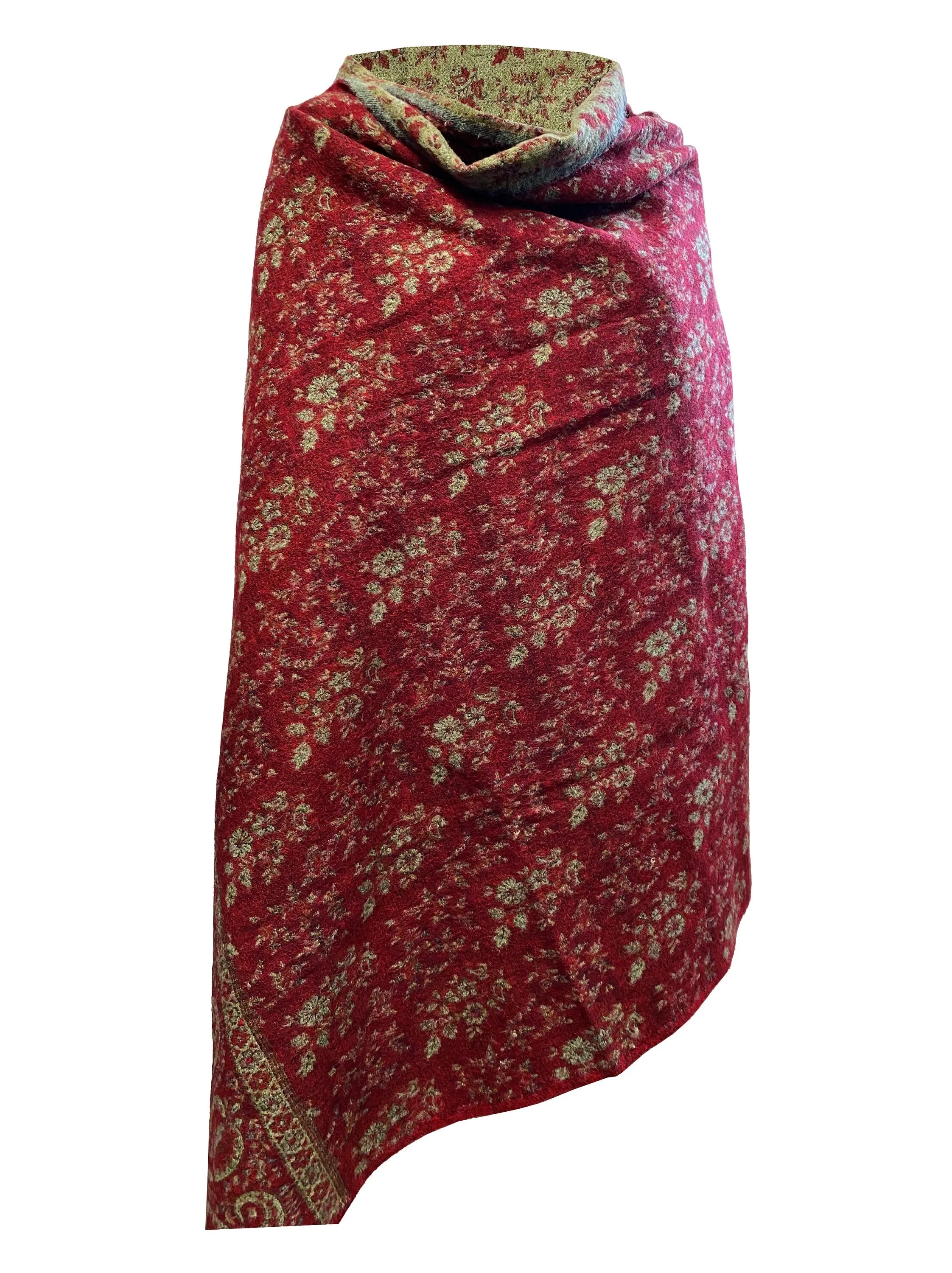 LUXURY HANDMADE soft MAROON floral Scarf Yak Wool comfortable scarf Shawl Blanket stole unisexTravel Wrap Meditation Soft Shawl special Gift