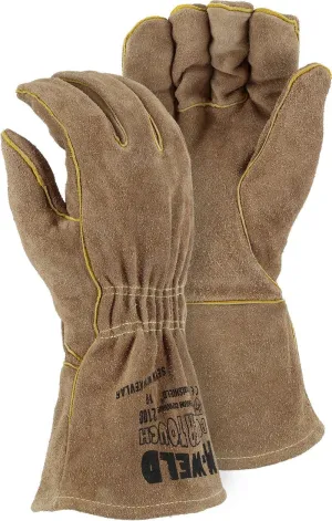 Majestic 2100 Fire Resistant Leather with Elastic Wrist Welders Gloves (One dozen)