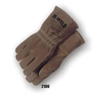 Majestic 2100 Fire Resistant Leather with Elastic Wrist Welders Gloves (One dozen)