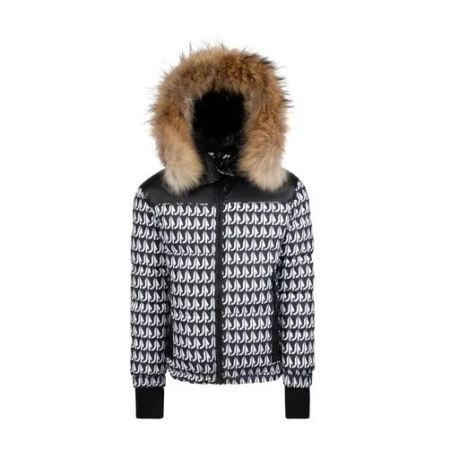 Manteau Black/White Print Reversible Coat