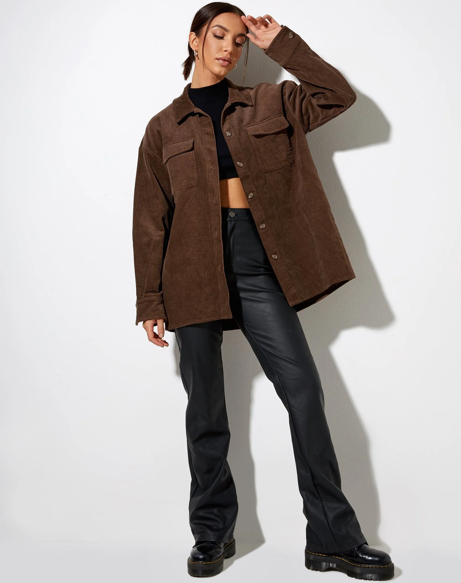 Marcy Shirt in Corduroy Brown