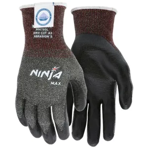 MCR Safety Cut Pro N9676G Ninja Max Cut Resistant Work Gloves, Gray, 1 Pair