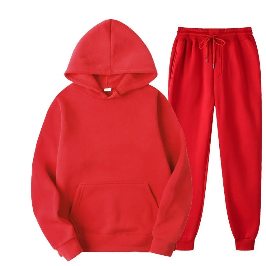 Men's And Women's Casual Loose Sweatshirt Sweatpants Two-piece Set