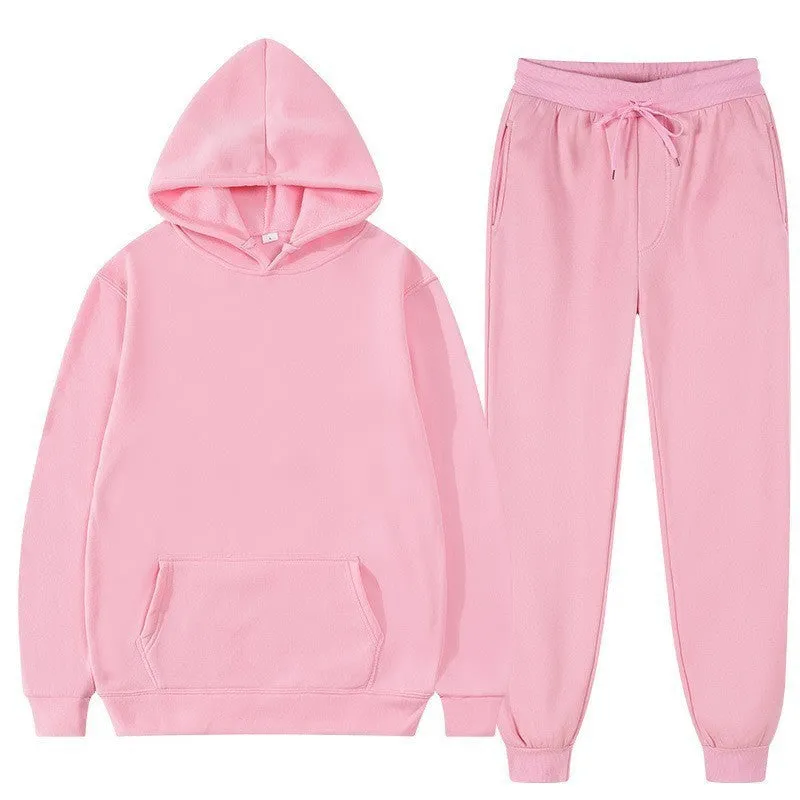 Men's And Women's Casual Loose Sweatshirt Sweatpants Two-piece Set