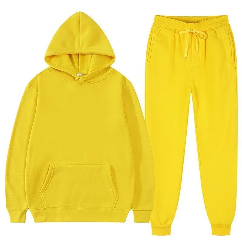 Men's And Women's Casual Loose Sweatshirt Sweatpants Two-piece Set