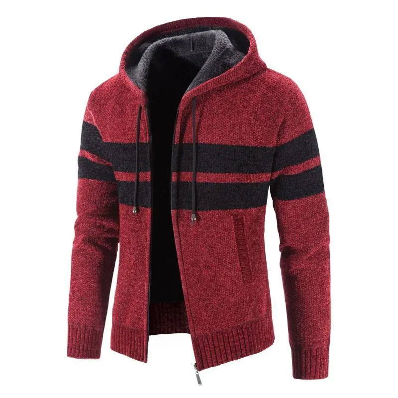 Men's Fleece Thick Color Block Sweater Knitwear 94439243YM