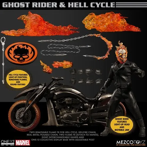 Mezco Toyz Ghost Rider and Hell Cycle One:12 Collective Action Figure Set