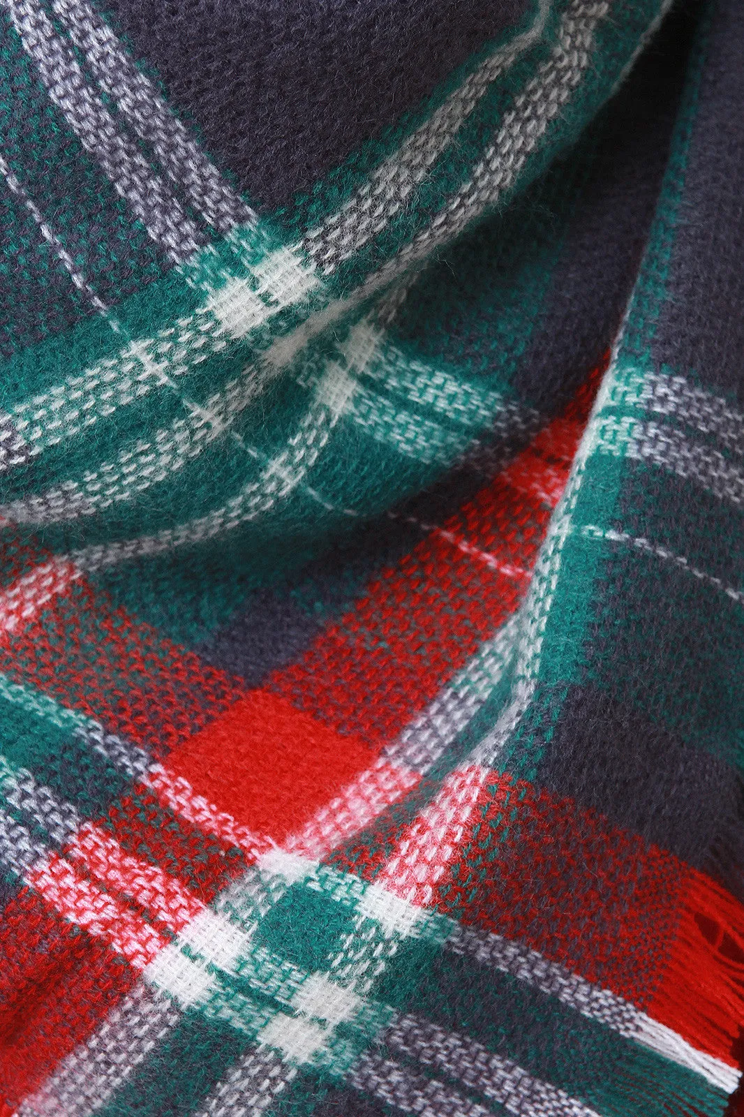 Multi Colored Plaid Blanket Scarf