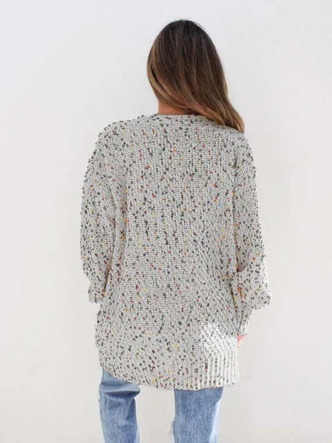 Multicolored Open Front Cardigan