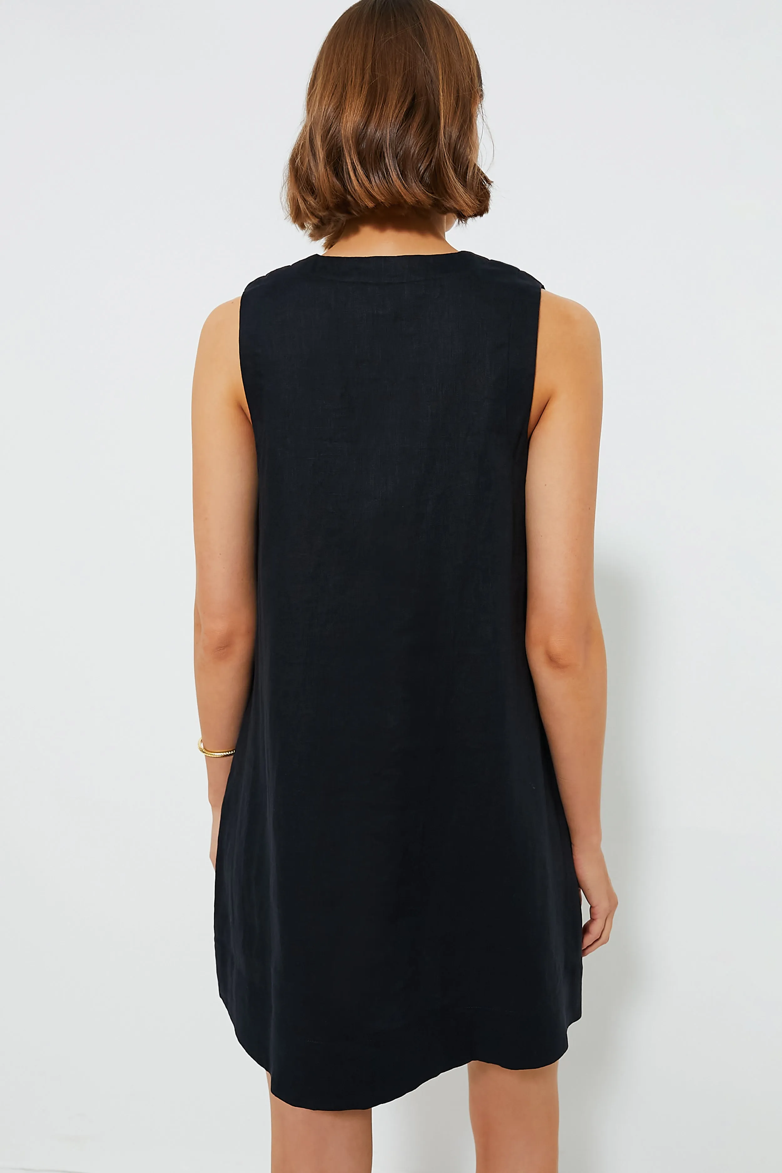 Navy Linen Melanie Dress