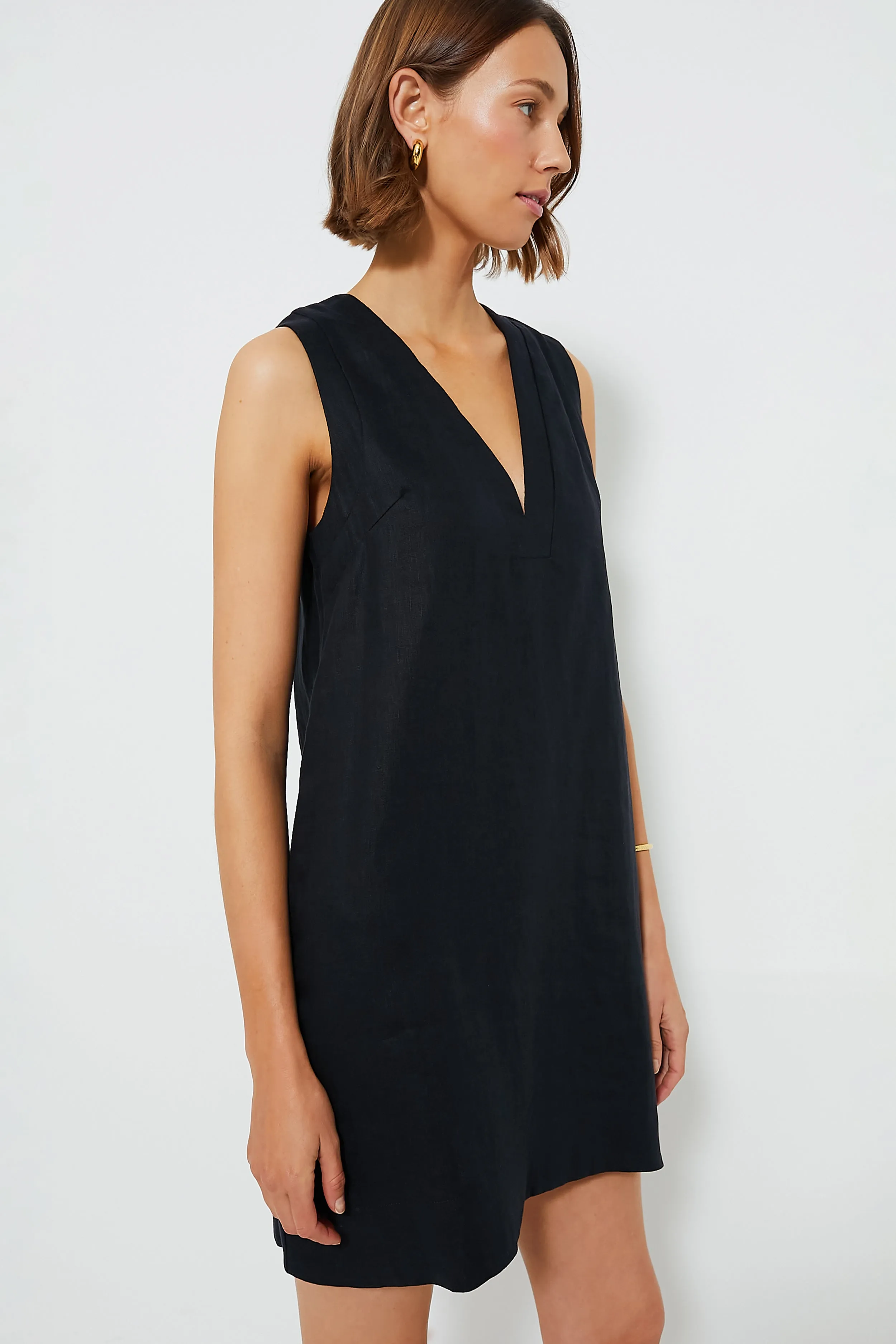 Navy Linen Melanie Dress