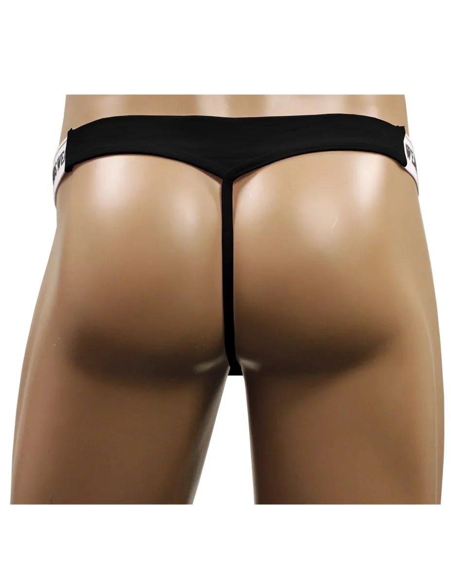 NDS Wear Men's Stretch Cotton Brazilian Thong in Black - Exclusive Closeout Offer - By NDS Wear