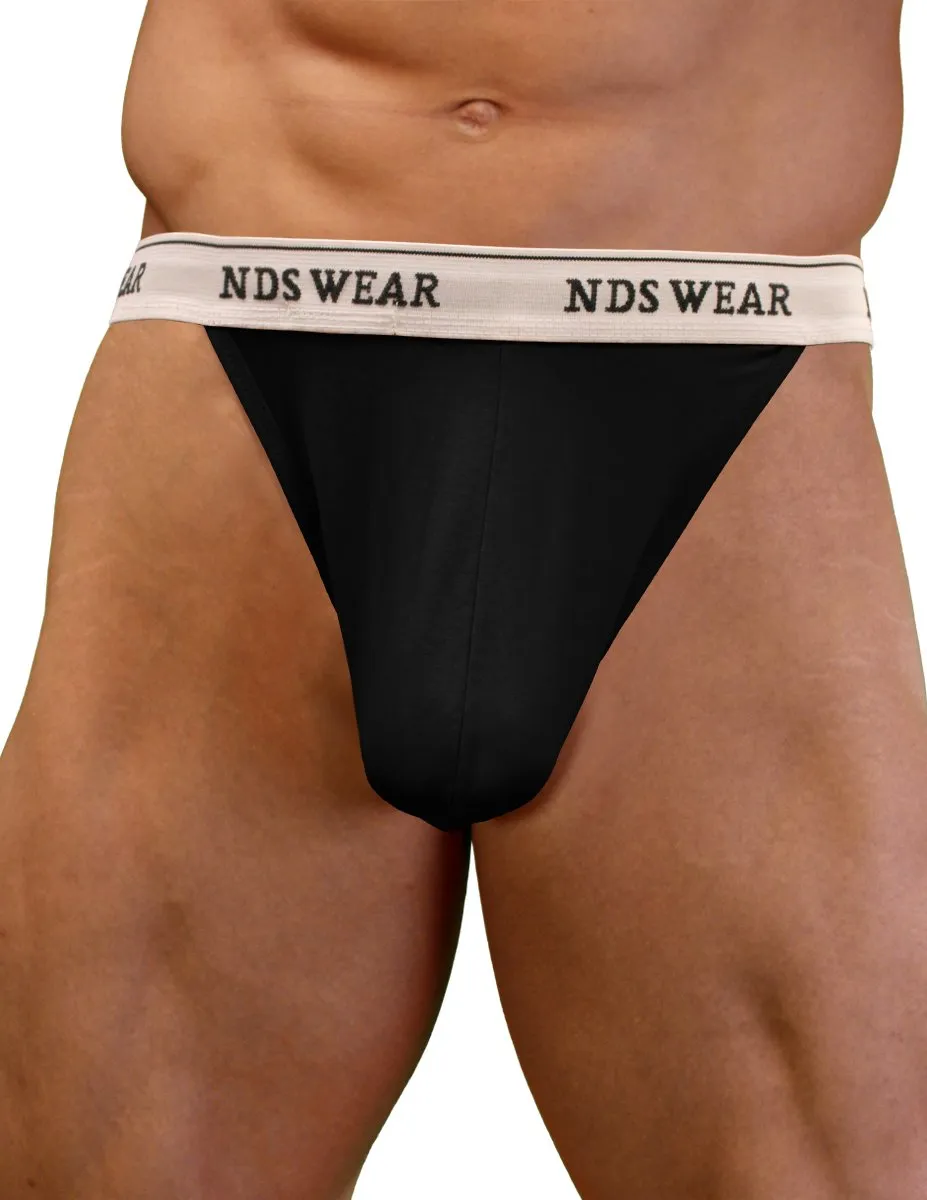 NDS Wear Men's Stretch Cotton Brazilian Thong in Black - Exclusive Closeout Offer - By NDS Wear