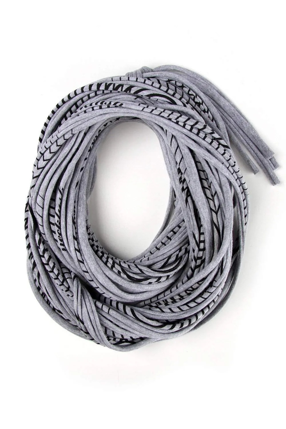 Necklush Cowl Scarf / Striped Heather Grey / Unisex