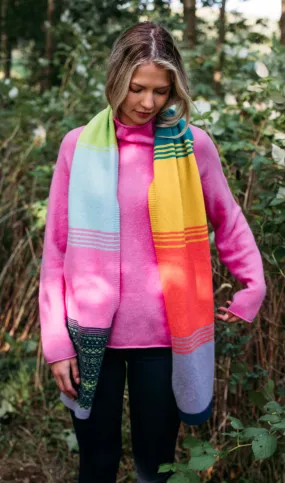 New Alloa Striped Fairisle Scarf In Molly-Calla