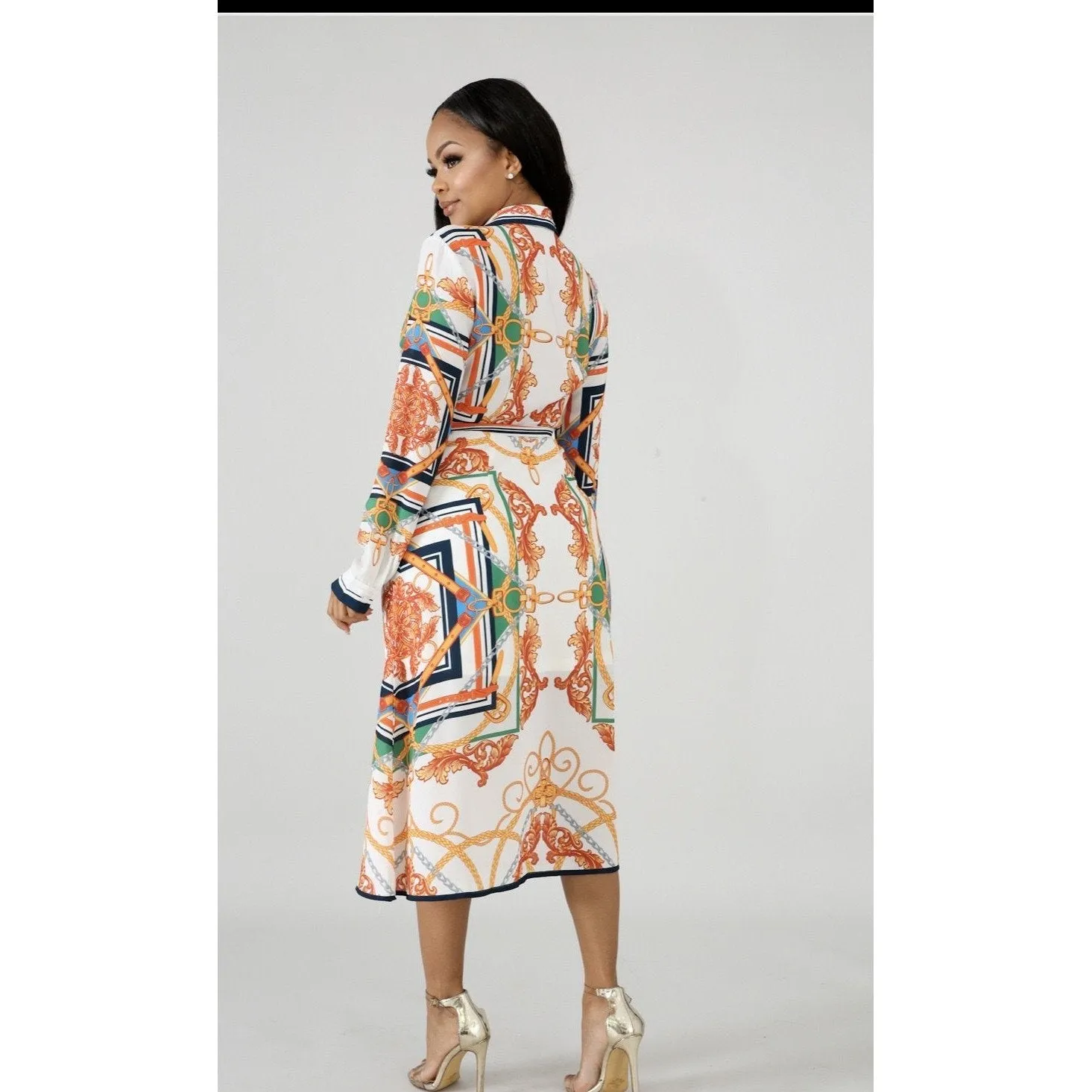 New Gorgeous Print Versatile Midi Dress or Duster