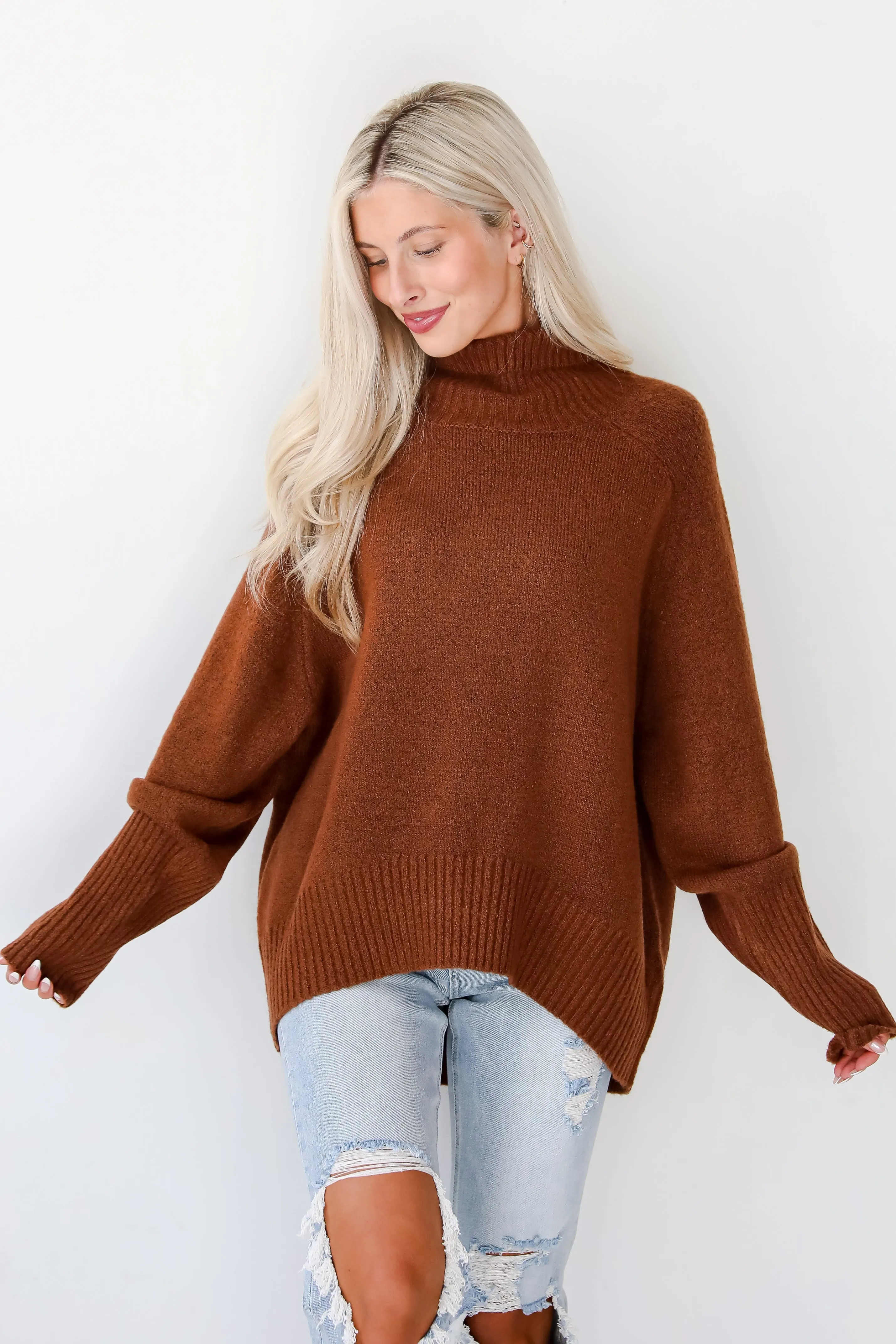 Notably Cozy Turtleneck Oversized Sweater - DOORBUSTER