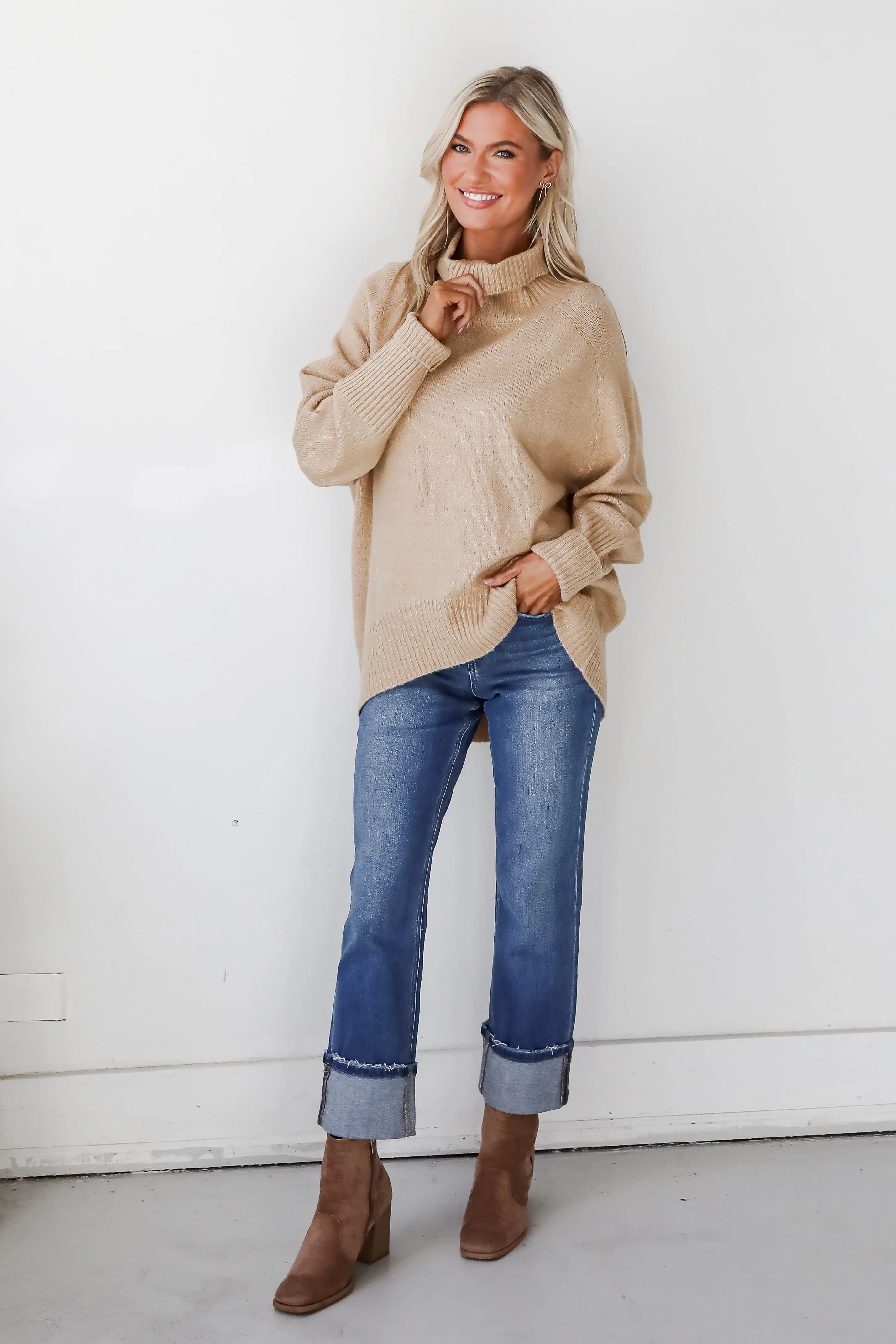 Notably Cozy Turtleneck Oversized Sweater - DOORBUSTER