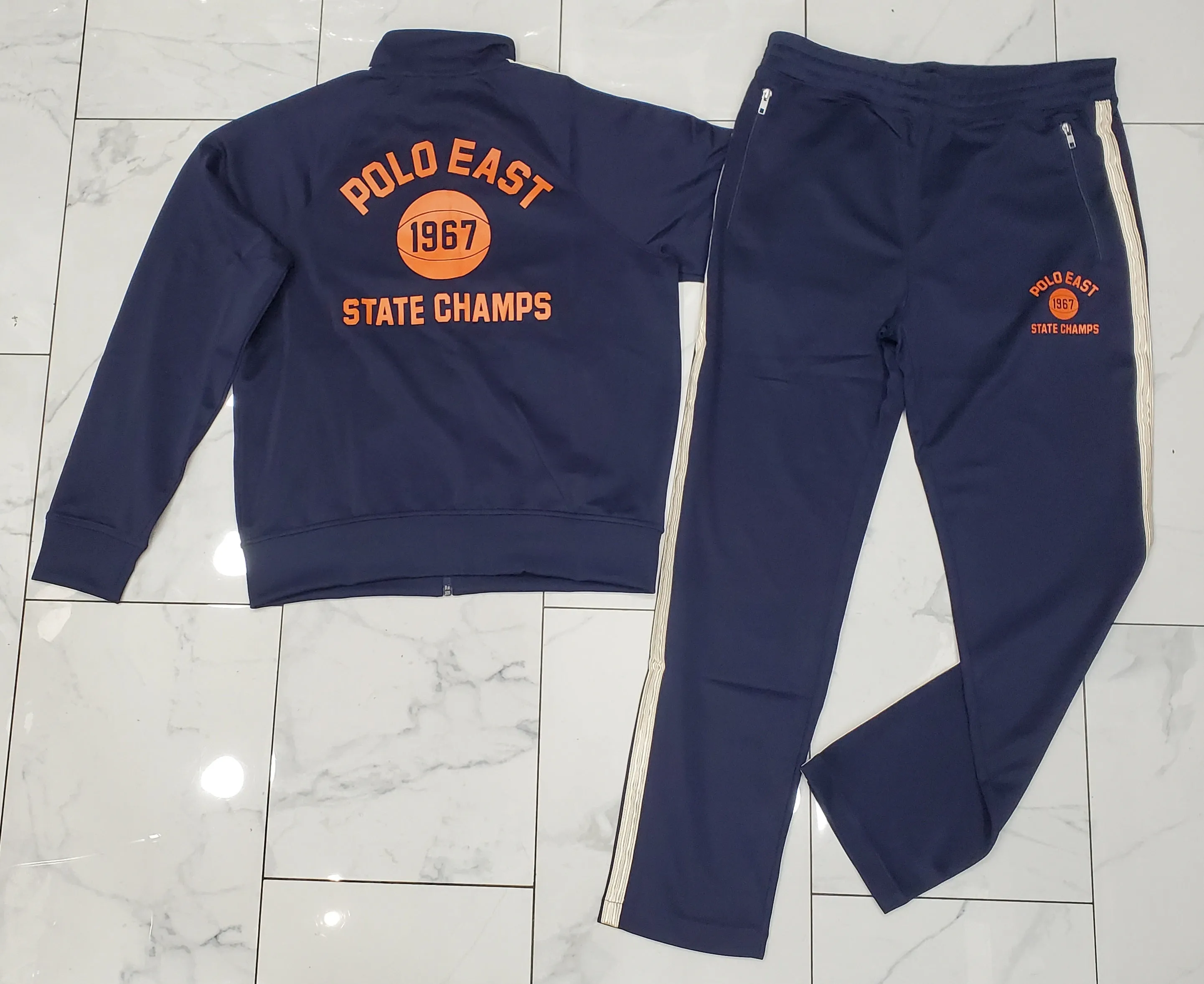 Nwt Polo Sport Navy Polo East 1967 State Champs Track Jacket With Matching Track Pants