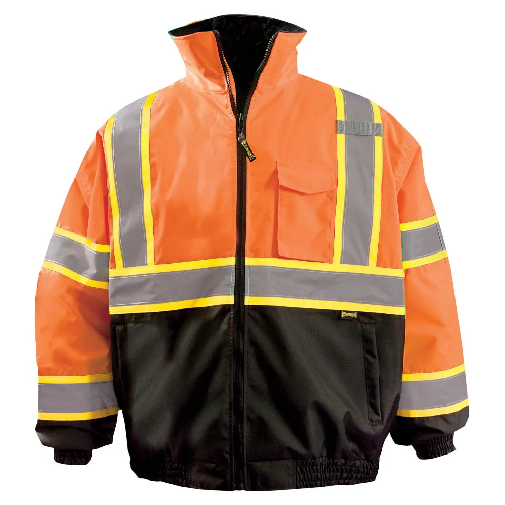 OccuNomix Black Bottom 2-in-1 X Back Bomber Jacket - Yellow / Orange - Type R Class 3 - LUX-350-B2X