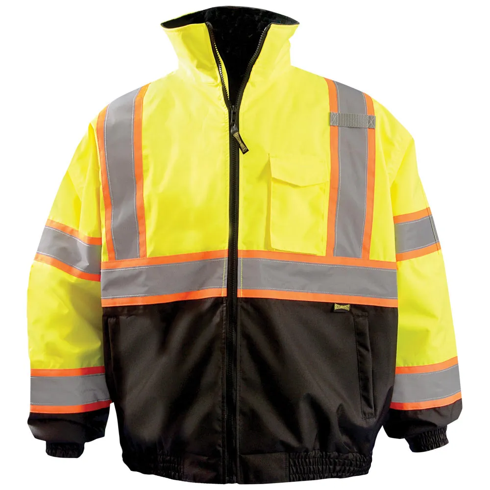 OccuNomix Black Bottom 2-in-1 X Back Bomber Jacket - Yellow / Orange - Type R Class 3 - LUX-350-B2X